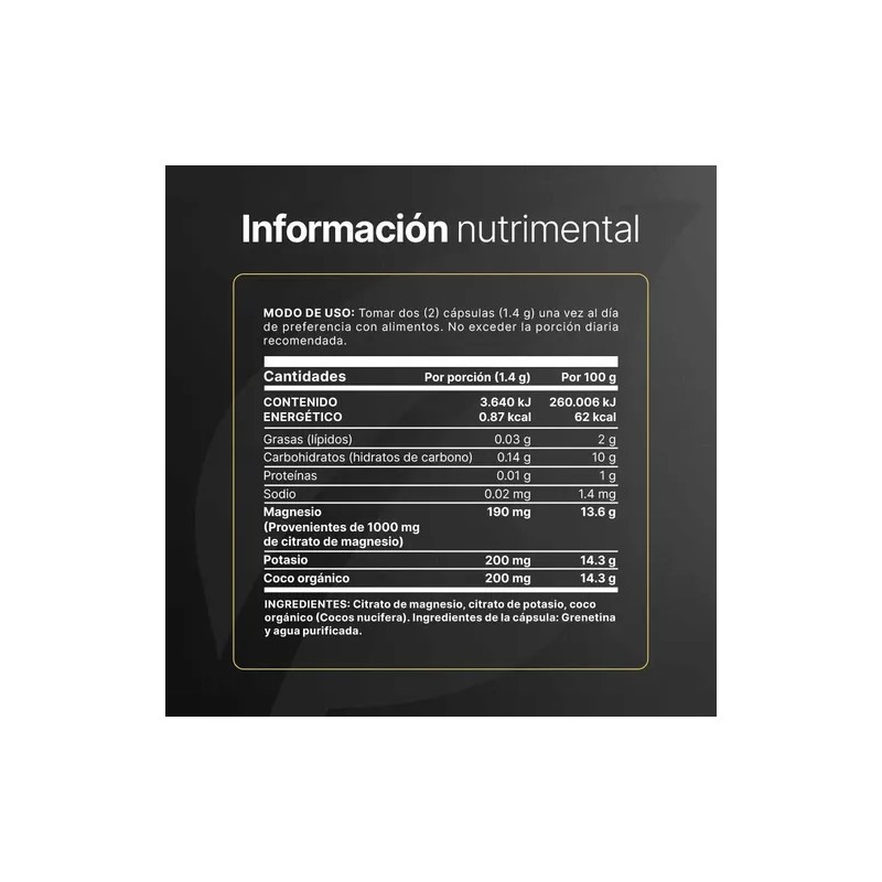 Citrato De Magnesio/potasio 240 Caps. Mag+pot Citrate B Life Sabor