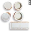 Ceramic Modern Buddhist Utensil 5-Piece Set "Yui Flower" (Horizontal Tube