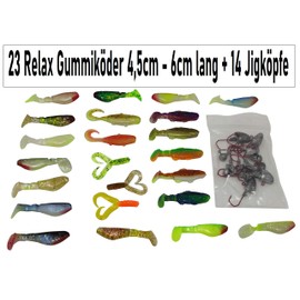 SANDAFishing Rubber fish set perch trout - 23 relax rubber bait classic 2 inch banjo twister 2 inch killer shad 2 inch double tail twister 2 inch lure 4 cm 5 cm 6 cm 14 jig hooks