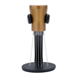 Normcore WDT Tool V2.1 with Stand - 0.23mm 9 Prong Espresso Distribution Tool, Weiss Distribution Technique, Magnetic Coffee Stirrer with 16 Extra Needles, Bronze Anodized Aluminum Handle