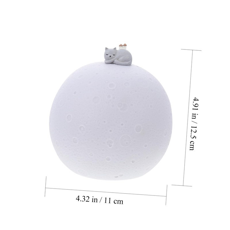 GRIRIW Moon Night Light Small Nightstand Lamp Charging Led Bedside