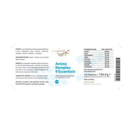Amino Komplex 9 Essentials l 150 Tablets l Vegan l Free Amino Acids l No Additives (1)