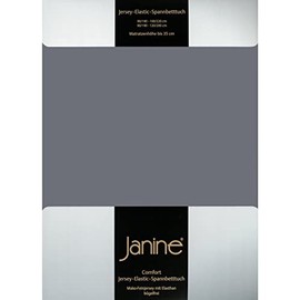Janine Elastic Fitted Sheet Extra Soft and Elastic Fitted Sheet for Mattresses 180 x 200 cm to 200 x 220 cm Opal Grey