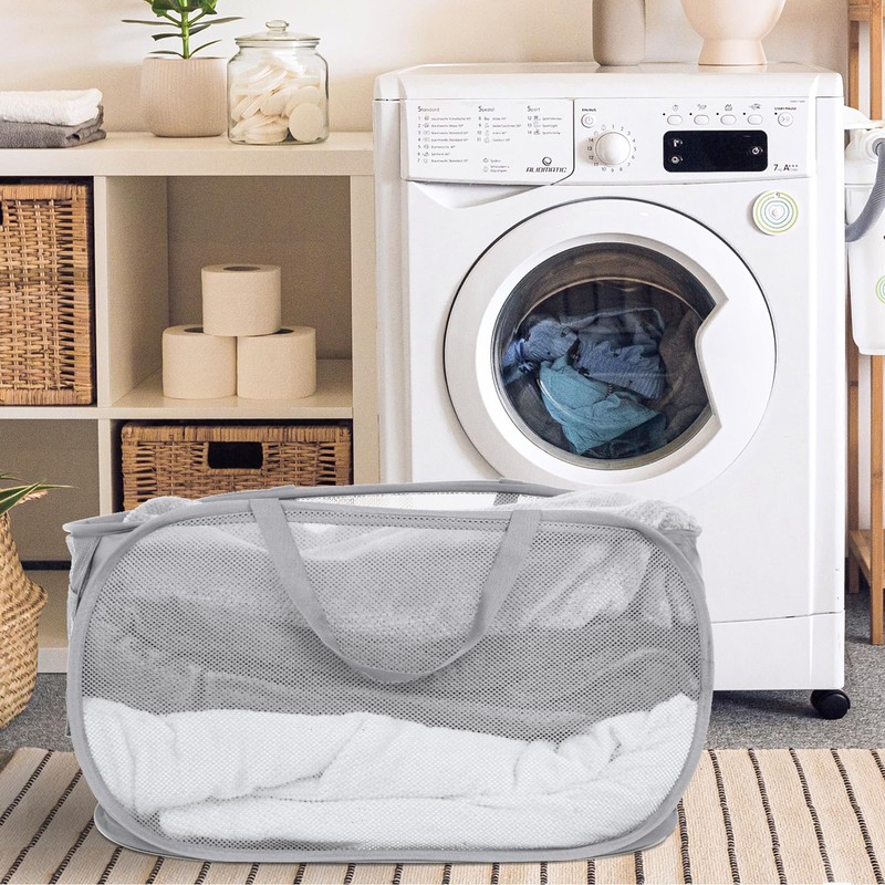 Diggoour Durable Collapsible Laundry Baskets, Mesh Pop Up Laundry Hamper