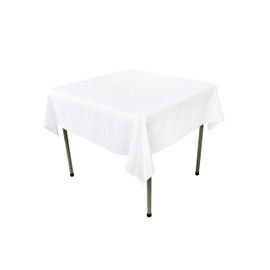 GEFEII Kitchen 54 inch Square Tablecloth Solid Polyester White Tablecloths for Wedding Party Restaurant Banquet Dining Buffet Table Picnic Decorations (Square-54x54 inch, White)