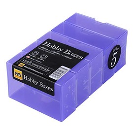 WestonBoxes, Hobby Boxes, Small Plastic Storage Boxes for Arts & Crafts Supplies (Purple, 5-Pack)