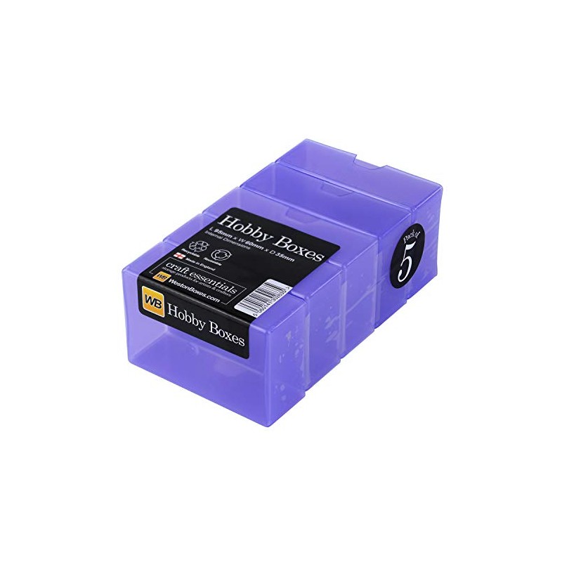 WestonBoxes, Hobby Boxes, Small Plastic Storage Boxes for Arts &
