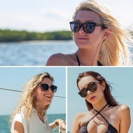 HAOLOTA Trendy Round Polarized Sunglasses for Women Men, Classic Retro Sun Glasses UV400 Protection