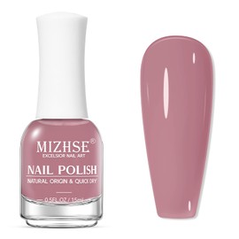 MIZHSE Quick Dry Nail Polish, Bean Red Nail Polish Non Gel Air Drying Fast, 15 ml Regular Nail Polish Glossy Finish Nail Lacquer Nail Art Manicure DIY Home