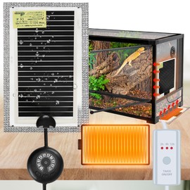 ANJOJOA Reptile Panel Heater Heater Mat, 2H/4H/12H Timer, 10 Temperature Adjustment, Rapid Heating, Waterproof, For Amphibians and Small Animals, CE RoHS Certified, Thermal Reflector, 5.9 x 11.0