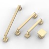FURNIWARE Pack of 10 Furniture Knobs, Cupboard Knobs, Brushed Brass