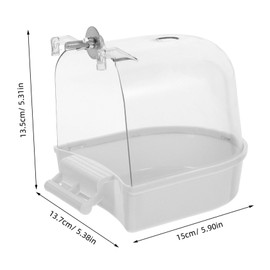 Levemolo Bird Bath Basin for Birds Durable Parrot Bath Tub with Hook for Cage Easy to Install Shower Box for Parakeets and Cockatiels Multi Functional