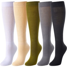 Zmart Colorful Slouch Socks For Women Girls, Scrunch Socks Women, Cotton Long High Tube Socks Black