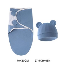 3 Sets Baby Swaddle Sleep Sack with Hat Set, Soft Baby Swaddling Blankets Cute Baby Swaddling Blankets for 0-3 Months