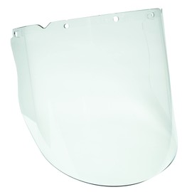 MSA 10115844 V-Gard Visor - Elevated Temperature, Polycarbonate (PC), Clear Tint with Antifog/Antiscratch Coating, Molded, 9.25" x 17" x 0.098", Heavy Duty, Replaceable Eye Protection for Hard Hat