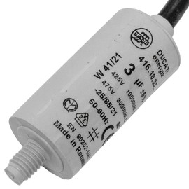 Lumonic Start-up capacitor 416.10.33 A [incl. cable 35cm] | motor capacitor 3µF 400V 25 x 49 mm I capacitor in insulated plastic housing