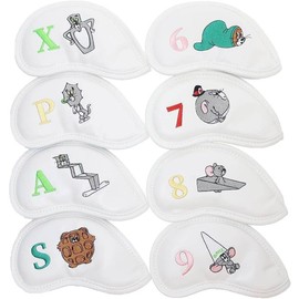 Marushin 4105046800 Iron Covers Set of 8 Tom and Jerry Funny Covers Golf Embroidery