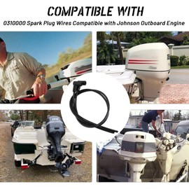 HQPARRTS 0310000 Spark Plug Wires (7mm 30" Long) Compatible with Johnson Outboard Engine(2Pcs)