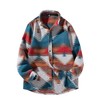 FindThy Men’s Vintage Y2K Aztec Jacket Button Up Long Sleeve