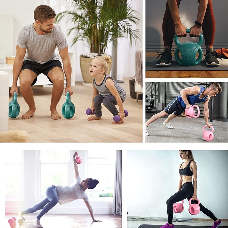 5 lb Kettlebell Weight with Three-handles for Weightlifting, Conditioning and