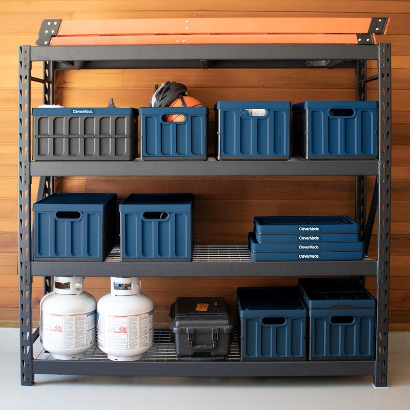 CleverMade Collapsible Storage Bin, Gray, 3PK - 62L (16 Gal)