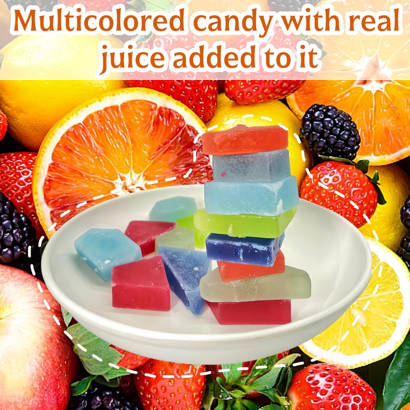 Rainbow Edible Gem Candies 8.8oz - Irregular Shaped Crispy Crystal