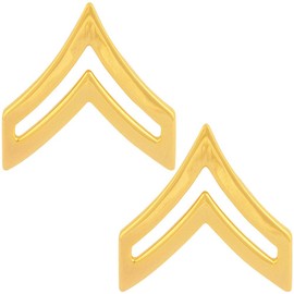Army chevron rank Brass metal finish Enlisted: Corporal E-4