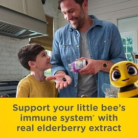 Zarbee’s Elderberry Gummies for Kids, Immune Support Supplement with Vitamins A, C, D3, E, & Zinc, Gluten & Gelatin Free, No Artificial Flavors, Natur