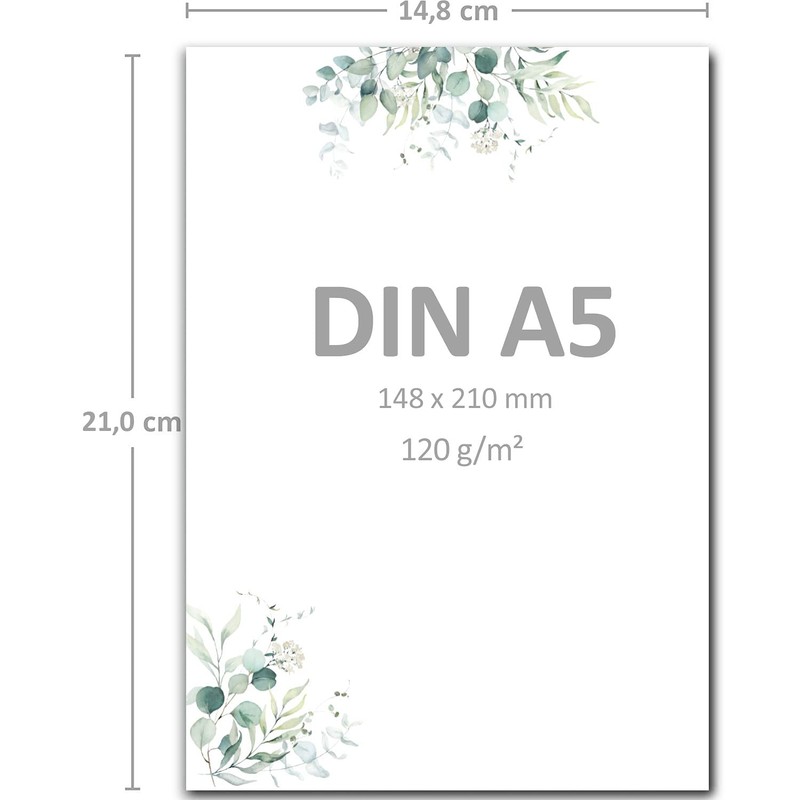 75 Letter Paper Sets DIN A5 - Natural Paper in