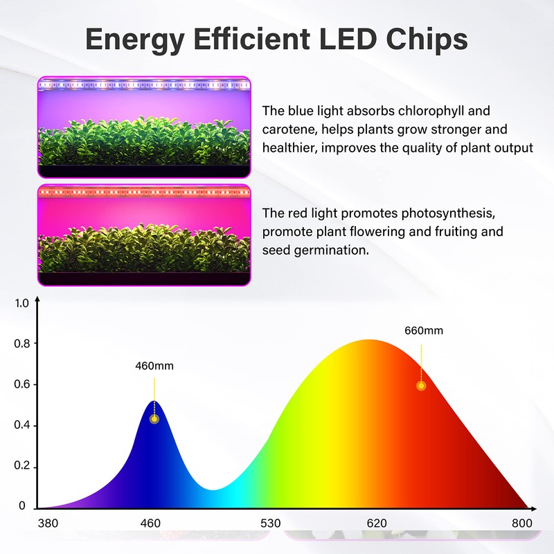 iPower 20W LED Grow Light Strips for Indoor Plants with