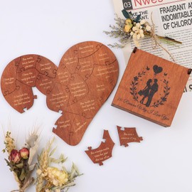 Puzzle Piece Gifts for Him Her Boyfriend Girlfriend - Wooden Puzzles for Adults - Birthday, Valentines, Christmas, Anniversary Wedding Gifts for Couple Husband Wife