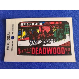 Vintage Historic Deadwood South Dakota Travel Souvenir Decal, Window Sticker New