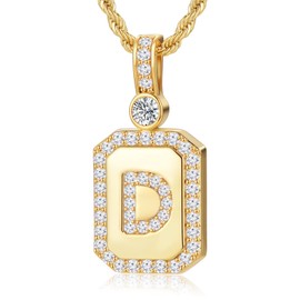 Meeshi Initial A-Z Letter Pendant Necklace, Birthday for Wife Gift Girlfriend Gift Her Birthday Necklace Gift Anniversary for Wife Jewelry Gift Women Mother's Day Gift Valentines Christmas (Gold-D)