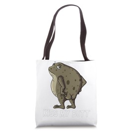 Tadpole Cheeky Frog Common Toad Says Kiss My Butt Tote Bag