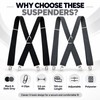 Adjustable 4-Clip Elastic X-Back Suspenders, 3.5 cm Wide Polyester Braces