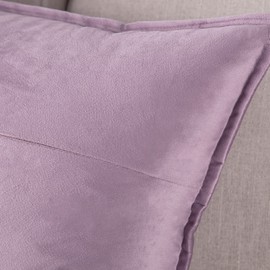 Madizz Pack of 2 Super Soft Velvet Decorative Cushion Covers with Fringe Luxury Style Cushion Case Pillow Shell for Sofa Bedroom Square Violet 22x22 inch, 55x55 cm
