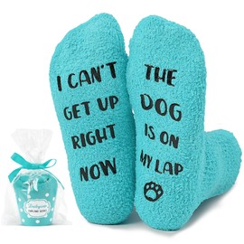 Babycop Funny Gifts for Mom, Dog Mom Gifts for Women, Fuzzy Dog Socks - Non-slip & Cupcake Box, Dog Gifts, Christmas Stockings Stuffers (Green)