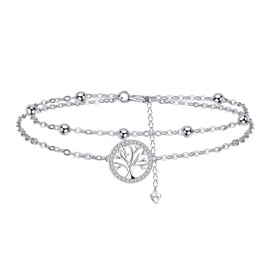 Yinsen Tree of Life Bracelet 925 Silver Women's Birthday Mother's Day Christmas Gift for Mum Wife Girlfriend, Sterling Silver, Cubic Zirconia