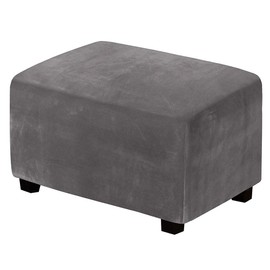 Meigeh Stool Cover Rectangular Stool Covers Cover for Stool Square Ottoman Stool Cover Ottoman Protective Cover Grey