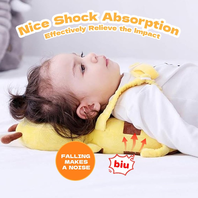 Grnstf Baby Toddler Head Protector, Baby Head Protection Backpack, Adjustable（Bee）