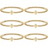 Huquary 6 Pcs Beaded Bracelets for Women Design Bracelets Stackable