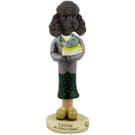 Poodle Black w/Sport Cut Accountant (female) Doogie Collectable Figurine