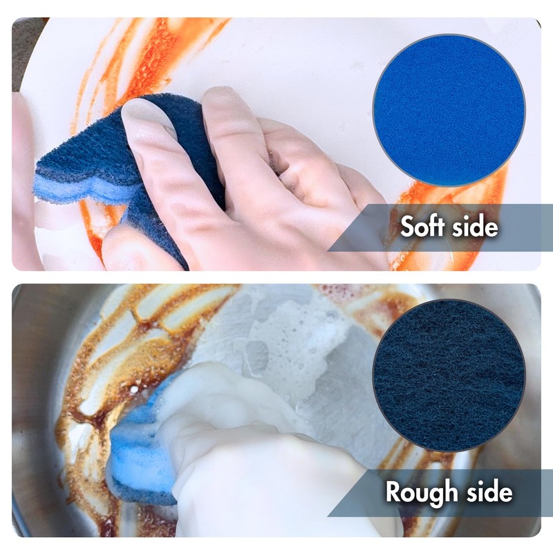 Ohsoborn Multipurpose Dual Sided Triple Layer Kitchen Sponges for Washing