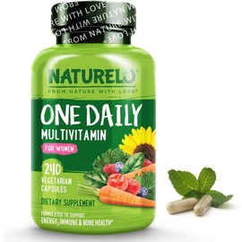 NATURELO One Daily Multivitamin for Women - with Natural Food-Based Vitamins, Minerals, Fruit & Vegetable Extracts - Best for Maintaining Essential Nutrients - 240 Vegan Capsules | 8 Month Supply