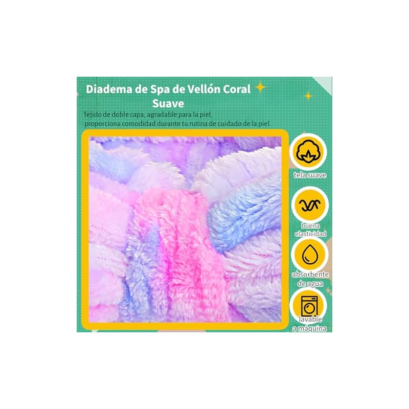 3 diademas de microfibra Triko con moño tie dye desmontable