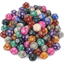 YILAIDA 100 Piece Polyhedral Dice Set with Black Bag, Table Game Dice for Dungeons and Dragons Pathfinder DND RPG MTG (12 Sided)