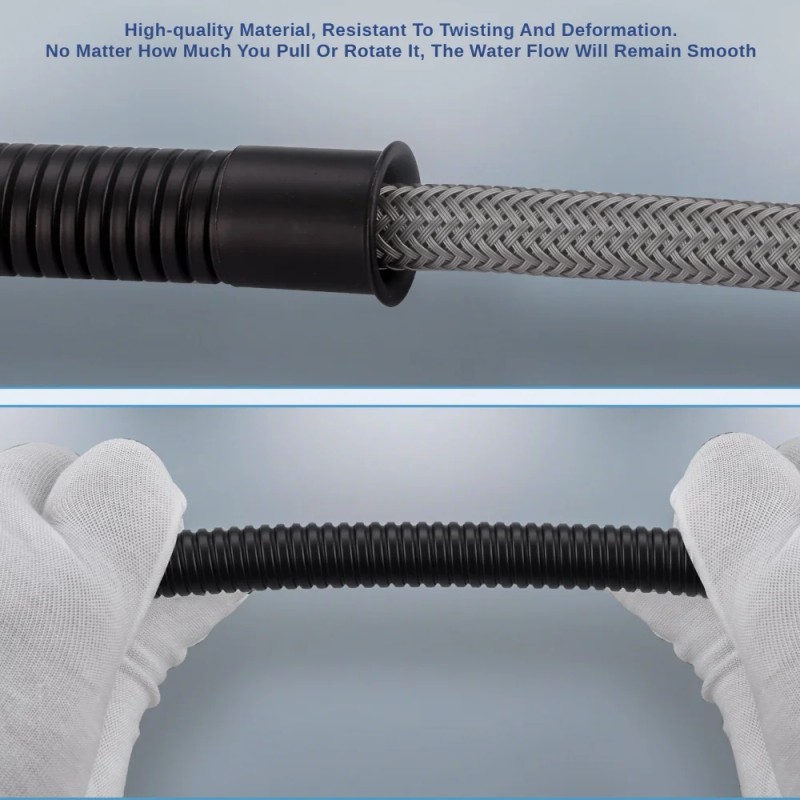 Matte Black Insert Stainless Steel Hand Held Shower Tube Bathroom