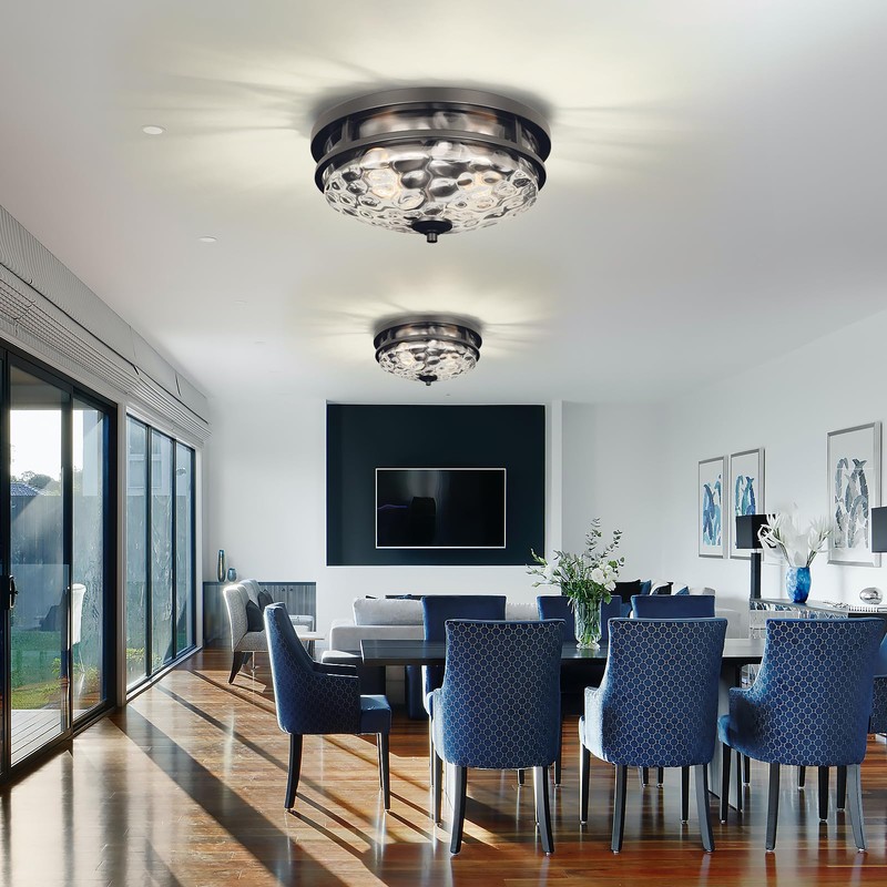 Edwarmlux Flush Mount Ceiling Lights, 2-Light Farmhouse Close to Ceiling