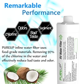 RV Water Filter Compatible with Camco 40045 Inline Water Filter Reduces Bad Taste, Odors, Rust, Fluoride, Chlorine and Sediment, Ideal for RV, Campers, Marine, Boats and Garden (2 Pack)