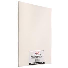 JAM PAPER Ledger 88lb Cardstock - 11 x 17 - Tabloid Coverstock - 237 gsm - Natural White Wove Strathmore - 25% cotton - 50 Sheets/Pack